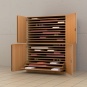 Papierschrank, 166 cm hoch, 136x100 cm (B/T), 20 Zügen, 4 Türen, 